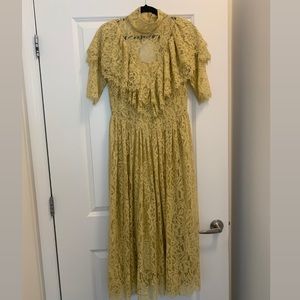 Yellow lace dress